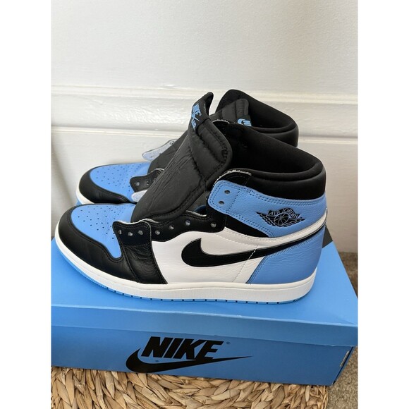 Nike Men’s Size 11.5 Air Jordan 1 Retro OG High Top Blue Black Lace Up With Box - Picture 5 of 12